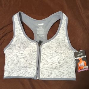 NWT AVIA Zip Front Sports Bra